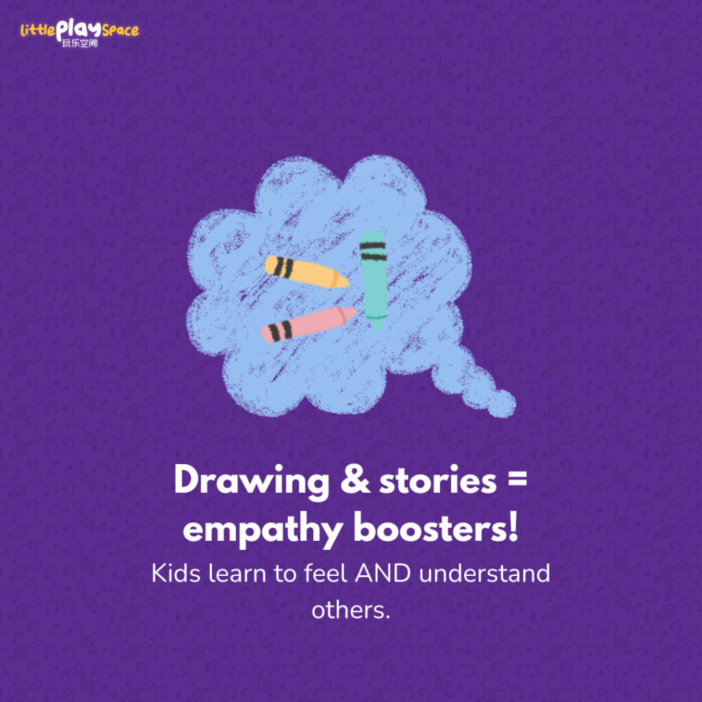 Drawing & stories = empathy boosters!
Kids learn to feel AND understand others.