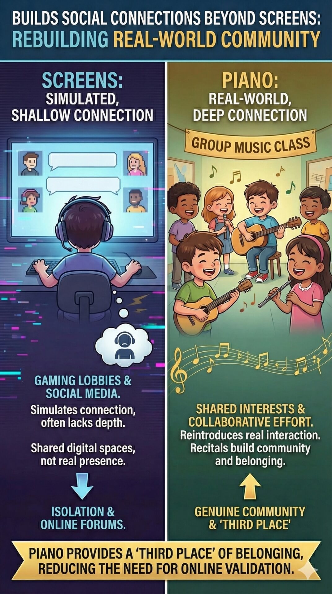 builds social connections beyond screens
