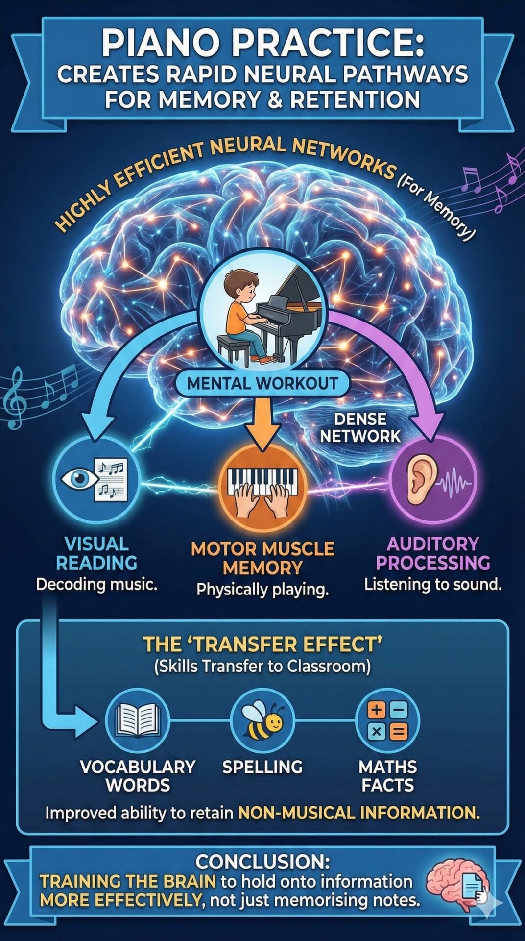 creates rapid neural pathways for memory & retention