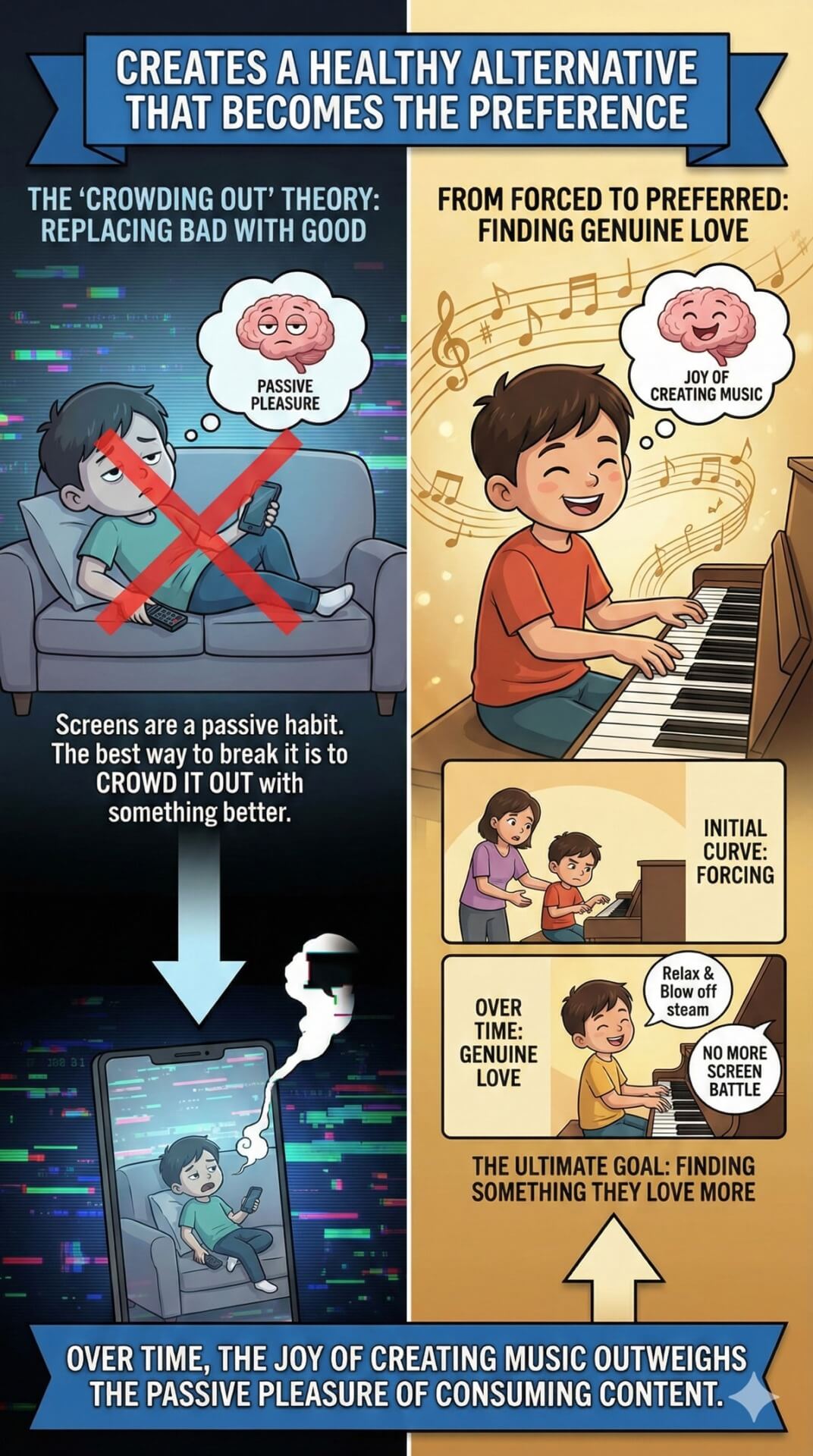 creates a healthy alternative that becomes the preference