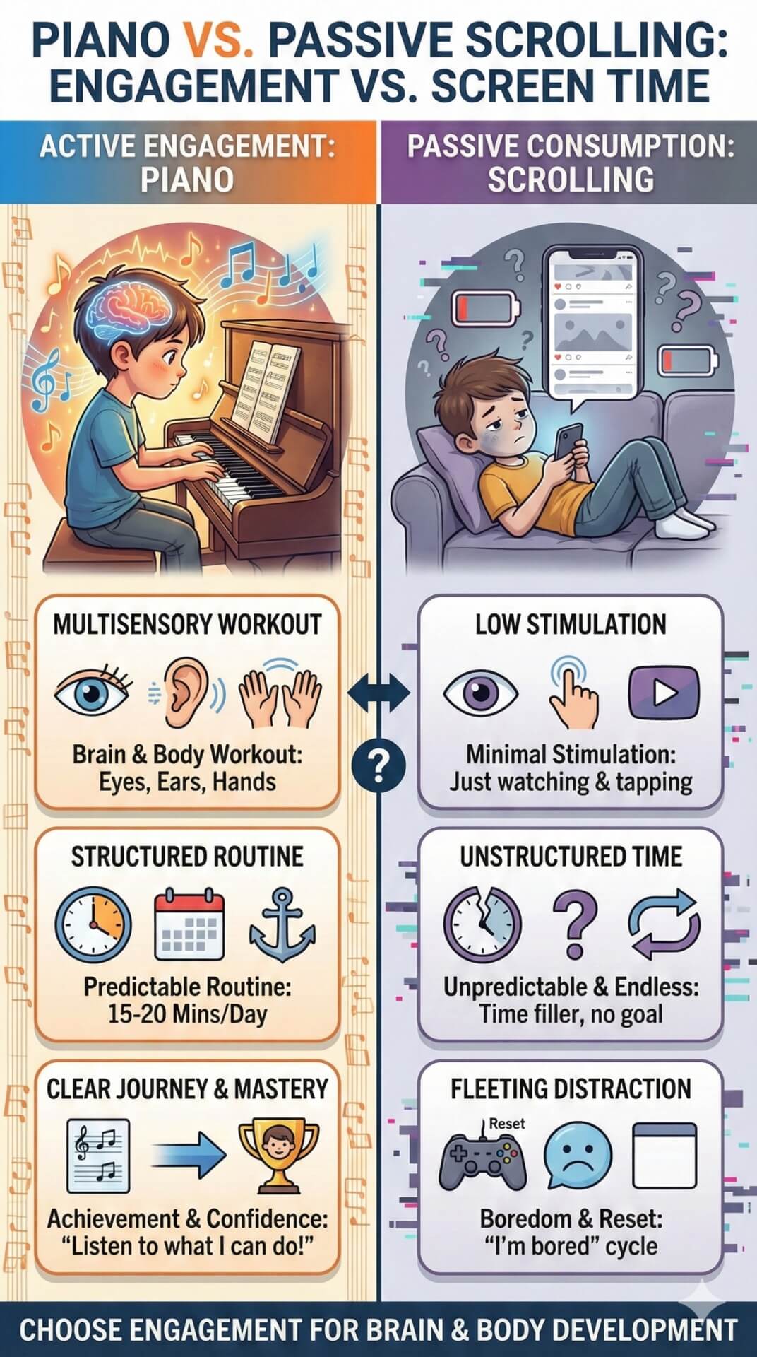 piano vs. passive scrolling